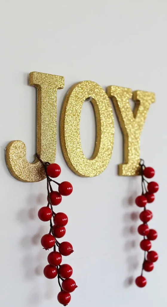 13 Creative Christmas Living Room Wall Decor Ideas 9 7. Spell Out the Festivity