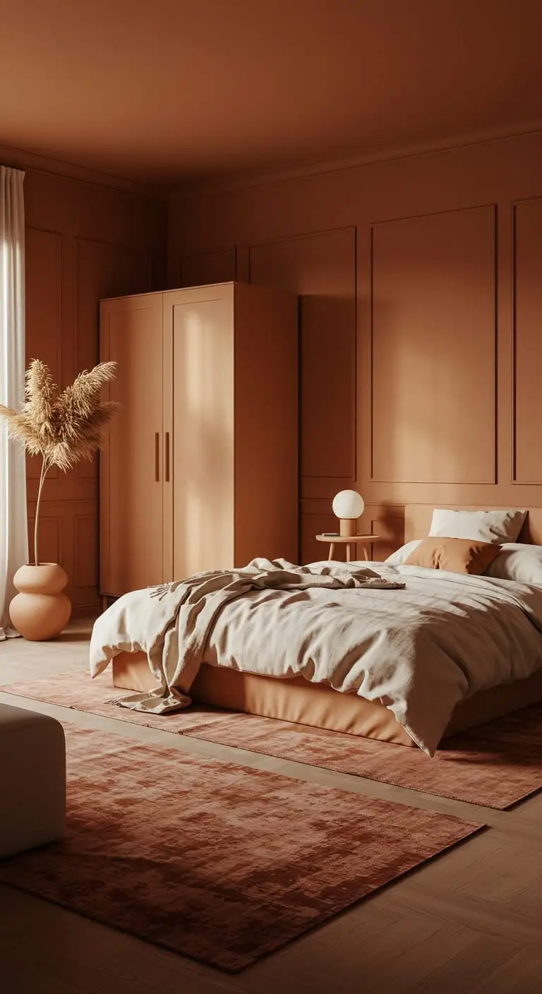 15 Warm and Earthy Terra Cotta Bedroom Ideas 9 7. Terra Cotta Rugs