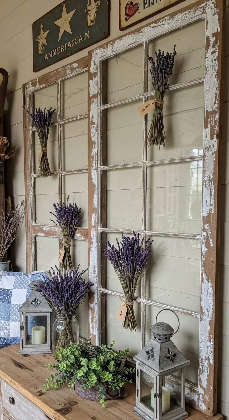 11 Vintage Americana Home Decor Ideas for a Nostalgic Touch 10 8. Add Farmhouse Window Frames