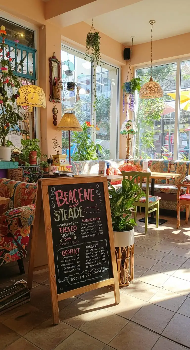 11 Kafe Aesthetic Ideas for a Cozy Coffee Spot 10 8. Add a Mini Chalkboard or Menu Display