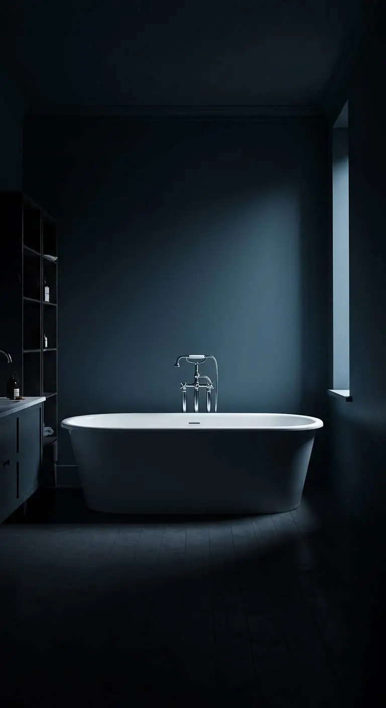 15 Bold Dark Bathroom Ideas for a Dramatic Effect 10 8. Incorporate Freestanding Bathtubs