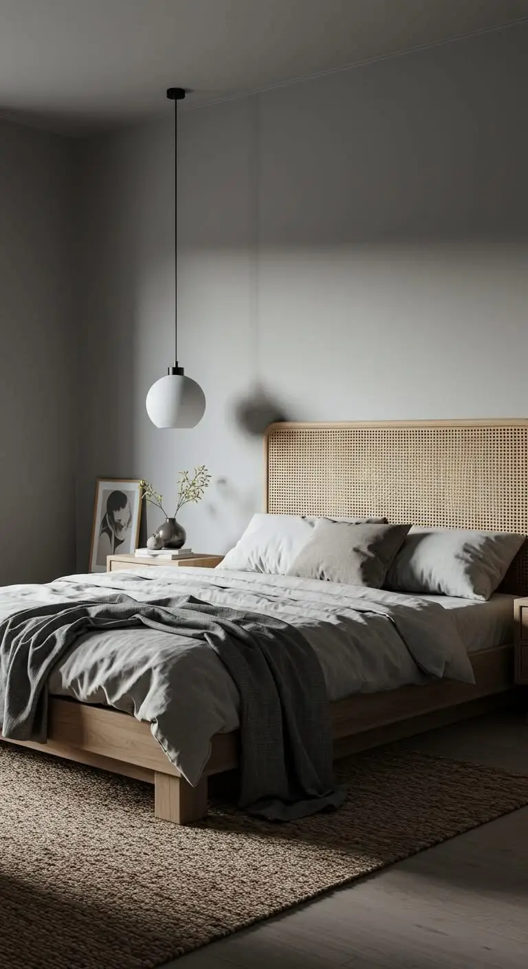 15 Stylish Gray Bedroom Ideas for a Chic and Calm Space 10 8. Organic Accents