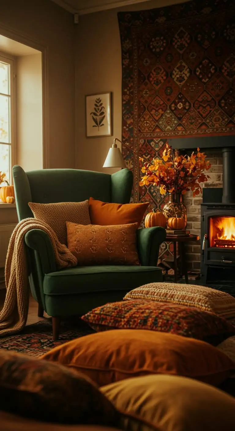 13 Ways to Create a Cozy Fall Sanctuary at Home 11 8. Play with Patterns and Touches