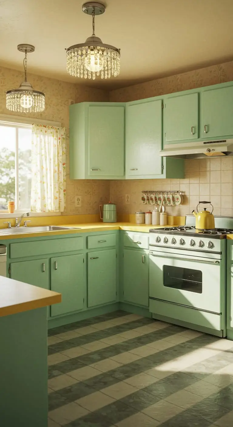 13 Perfect 1950s Kitchen Ideas for a Retro Touch 12 8. Retro Lighting Fixtures