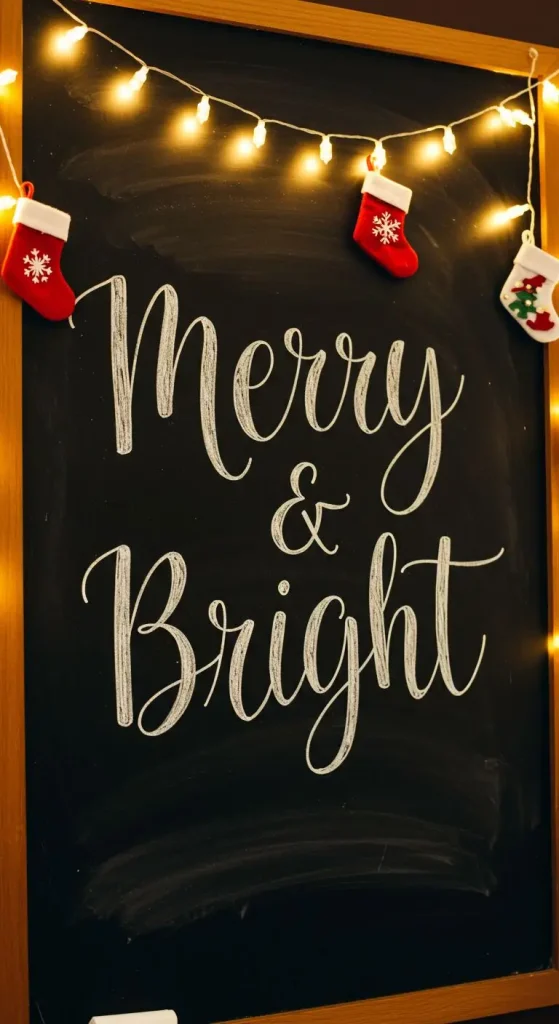 13 Creative Christmas Living Room Wall Decor Ideas 10 8. Set a Scene with Chalkboard Decor