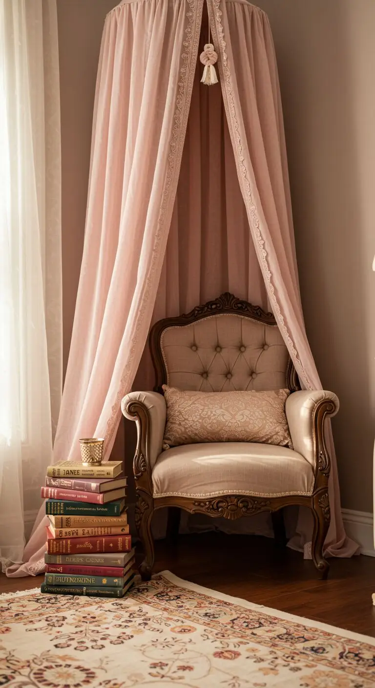 15 Dreamy Vintage Princess Bedroom Ideas for a Fairytale Look 11 Create a Reading Nook