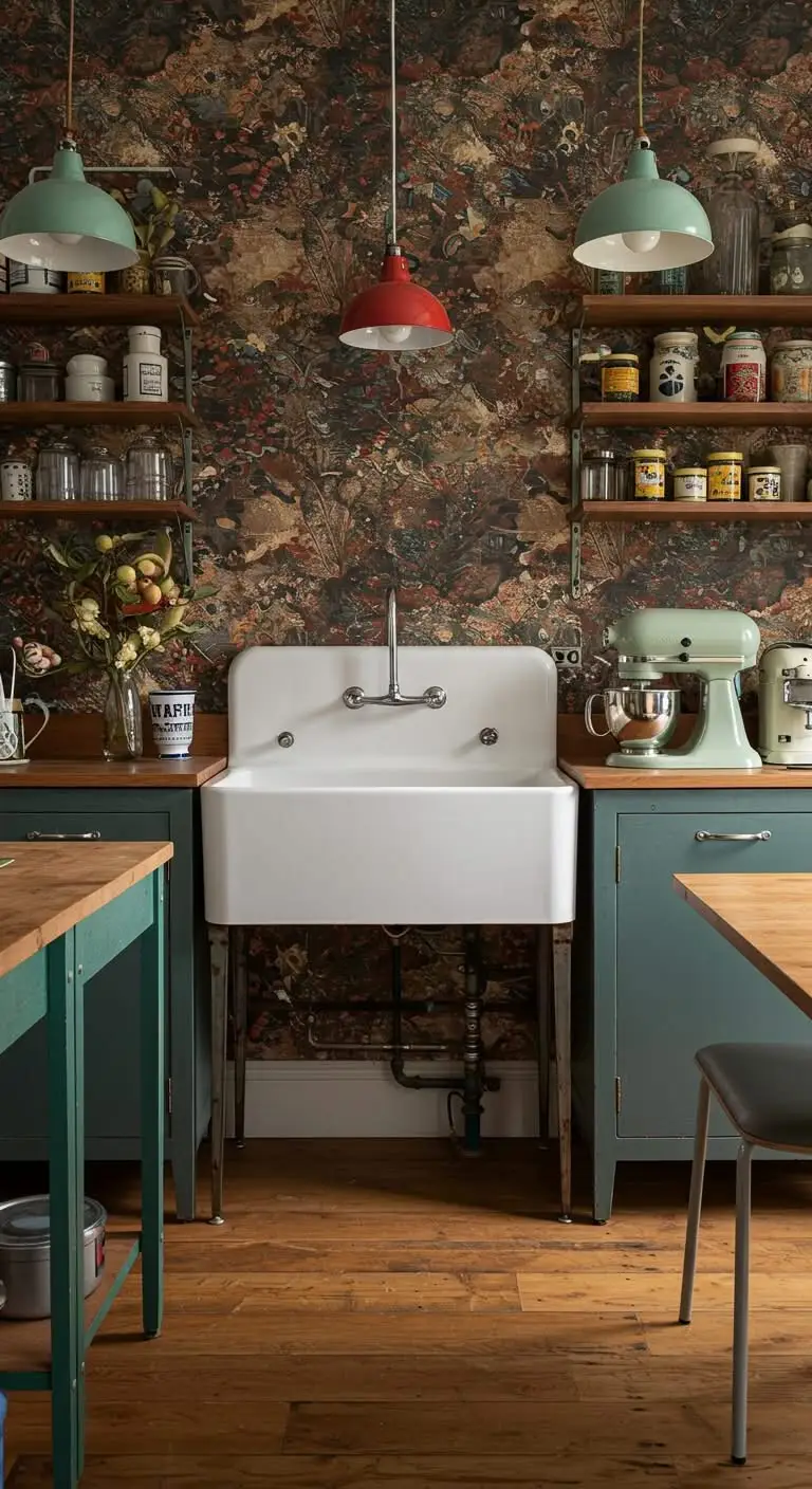 11 Eclectic Kitchen Decor Ideas for a Unique Space 11 9. Funky Wallpaper