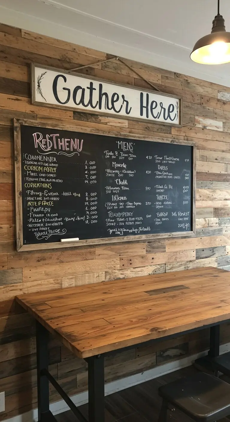 17 Farmhouse Kitchen Decor Ideas for a Rustic Touch 11 9. Hang Wooden Wall Decor