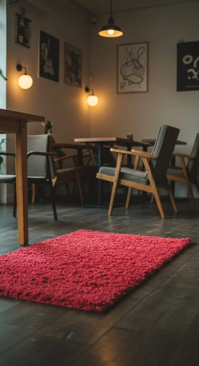 11 Kafe Aesthetic Ideas for a Cozy Coffee Spot 11 9. Incorporate a Cozy Rug or Mat
