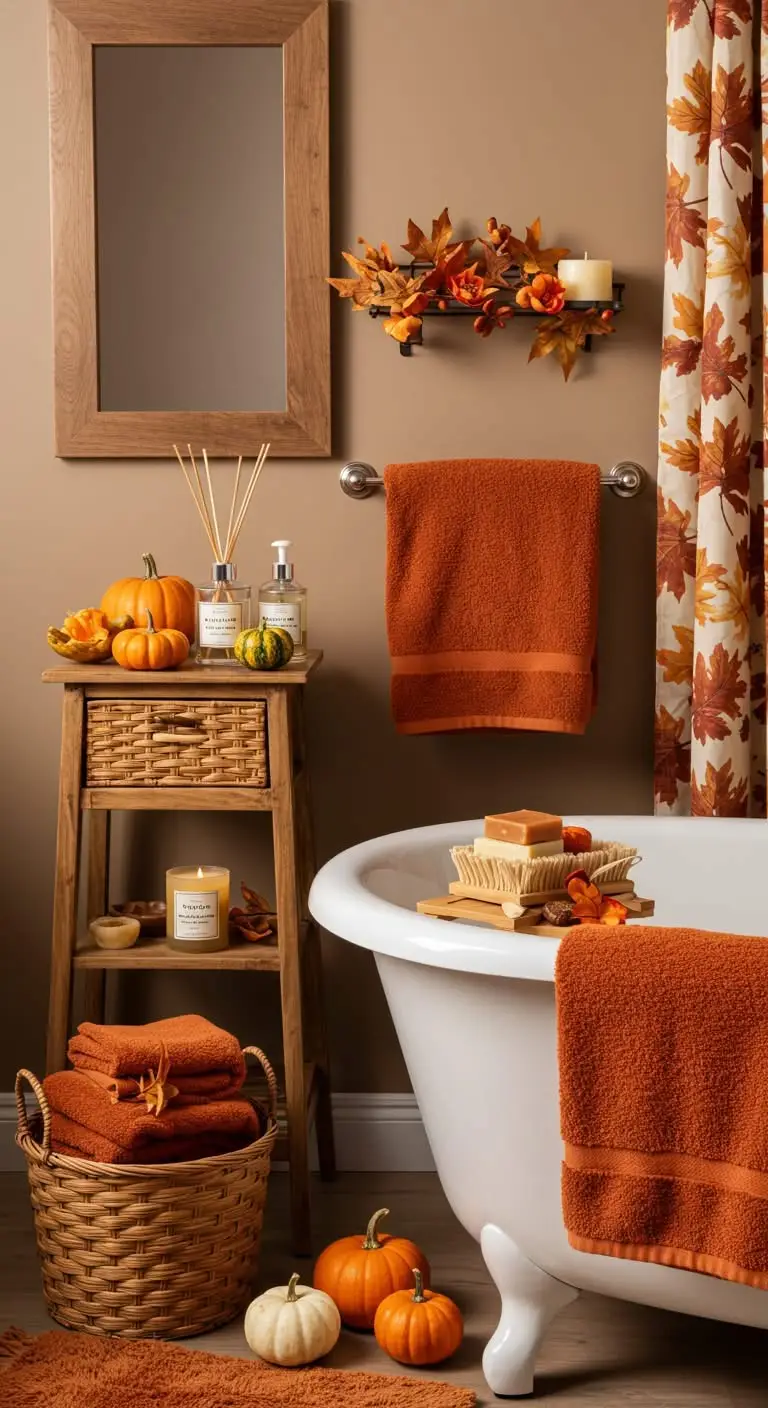 15 Cozy Fall Bathroom Decorating Ideas to Try 11 9. Organic Fall Scents