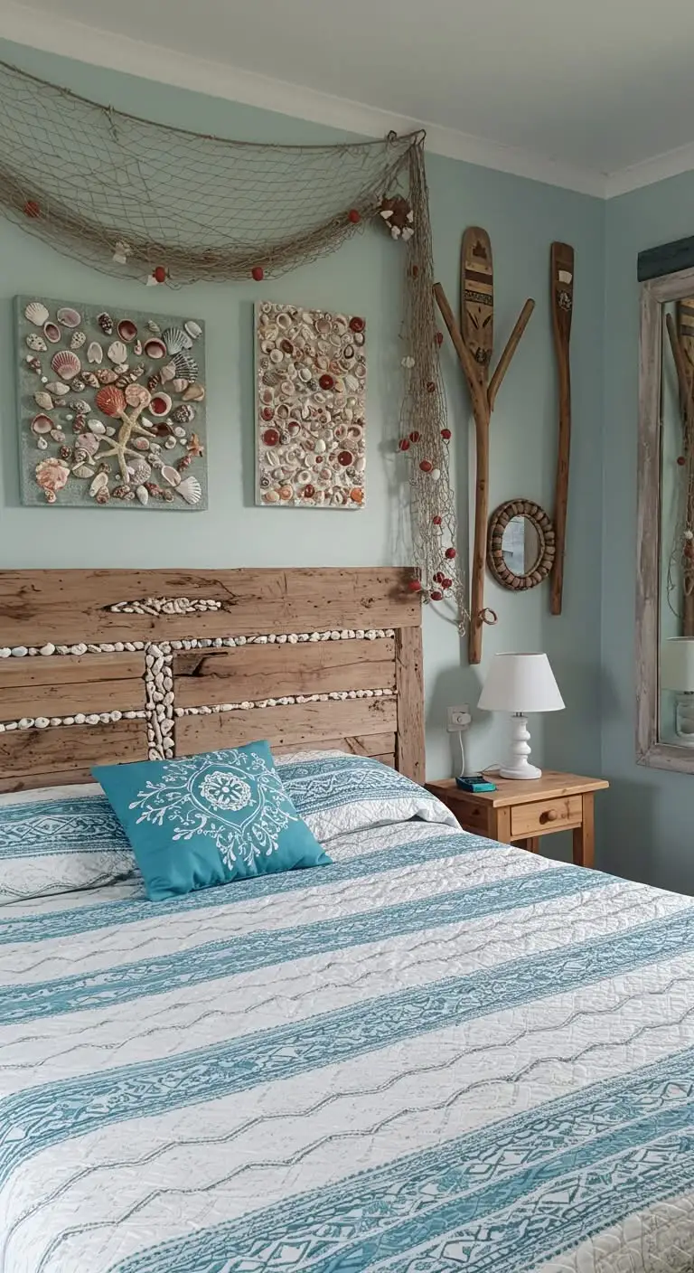 11 Beachy Bedroom Ideas for a Coastal Escape 11 9. Repurpose Beach Finds