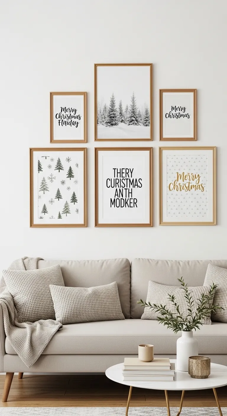 17 Stylish Christmas Living Room Decor Ideas to Try 12 Add Festive Wall Art