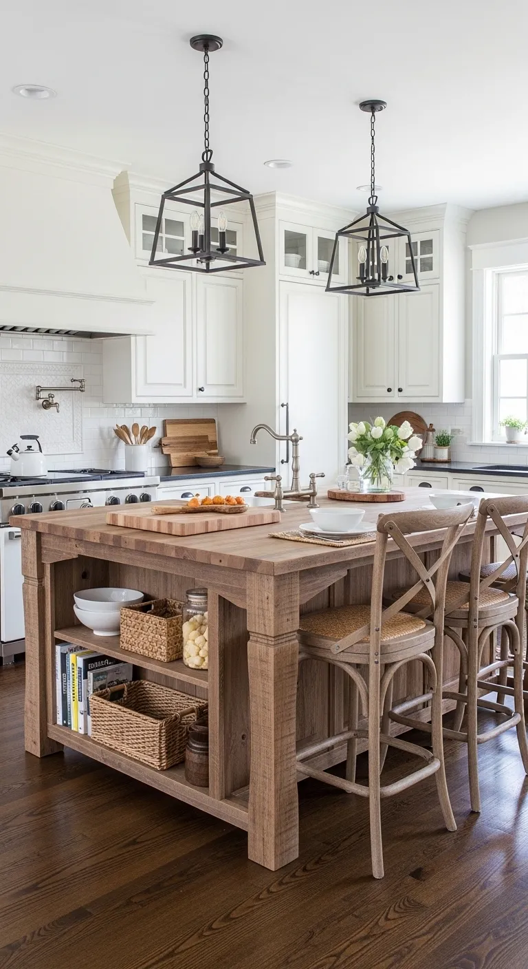 17 Farmhouse Kitchen Decor Ideas for a Rustic Touch 12 Add a Farmhouse Kitchen Island