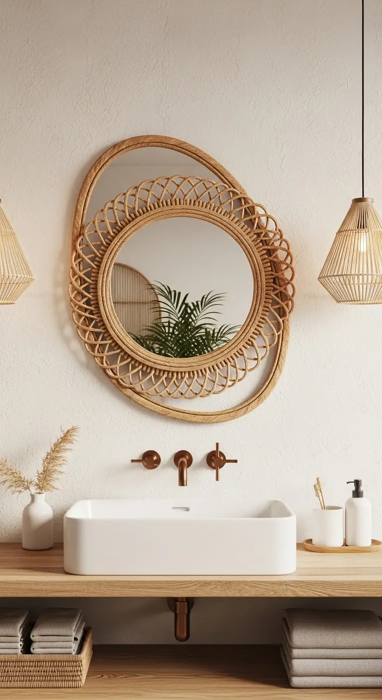 11 Boho Bathroom Ideas for a Relaxing and Stylish Look 13 Add a Statement Mirror to Elevate Your Boho Bathroom