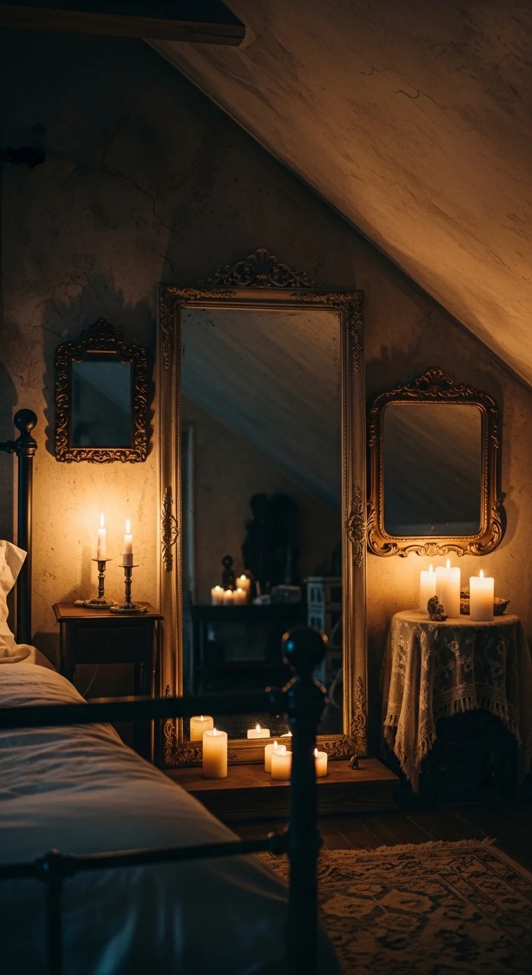 13 Spellbinding Witchy Attic Bedroom Ideas 12 Antique Mirror Magic