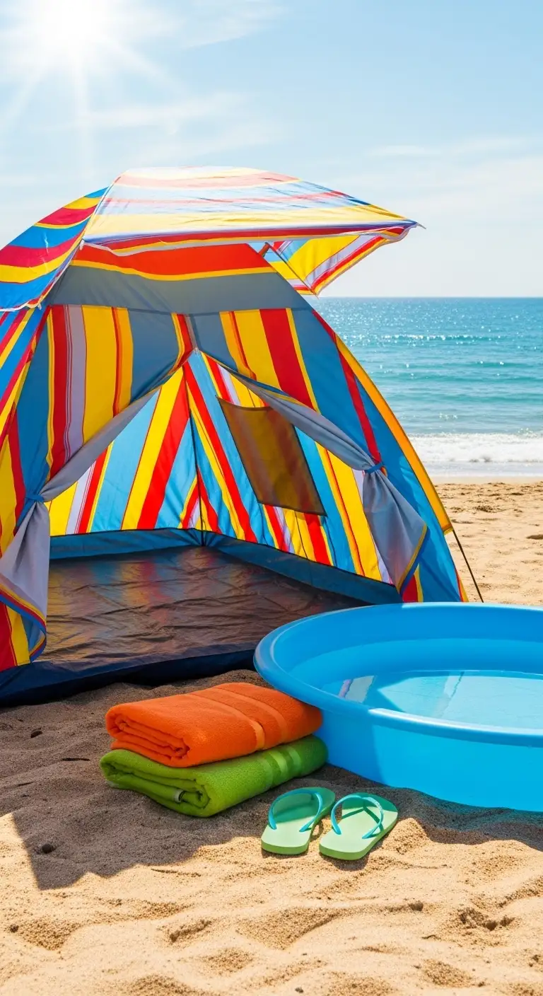 15 Creative Shade Ideas for Inflatable Pools to Stay Cool 12 Beach Tents for Compact Shade Ideas for Inflatable Pools
