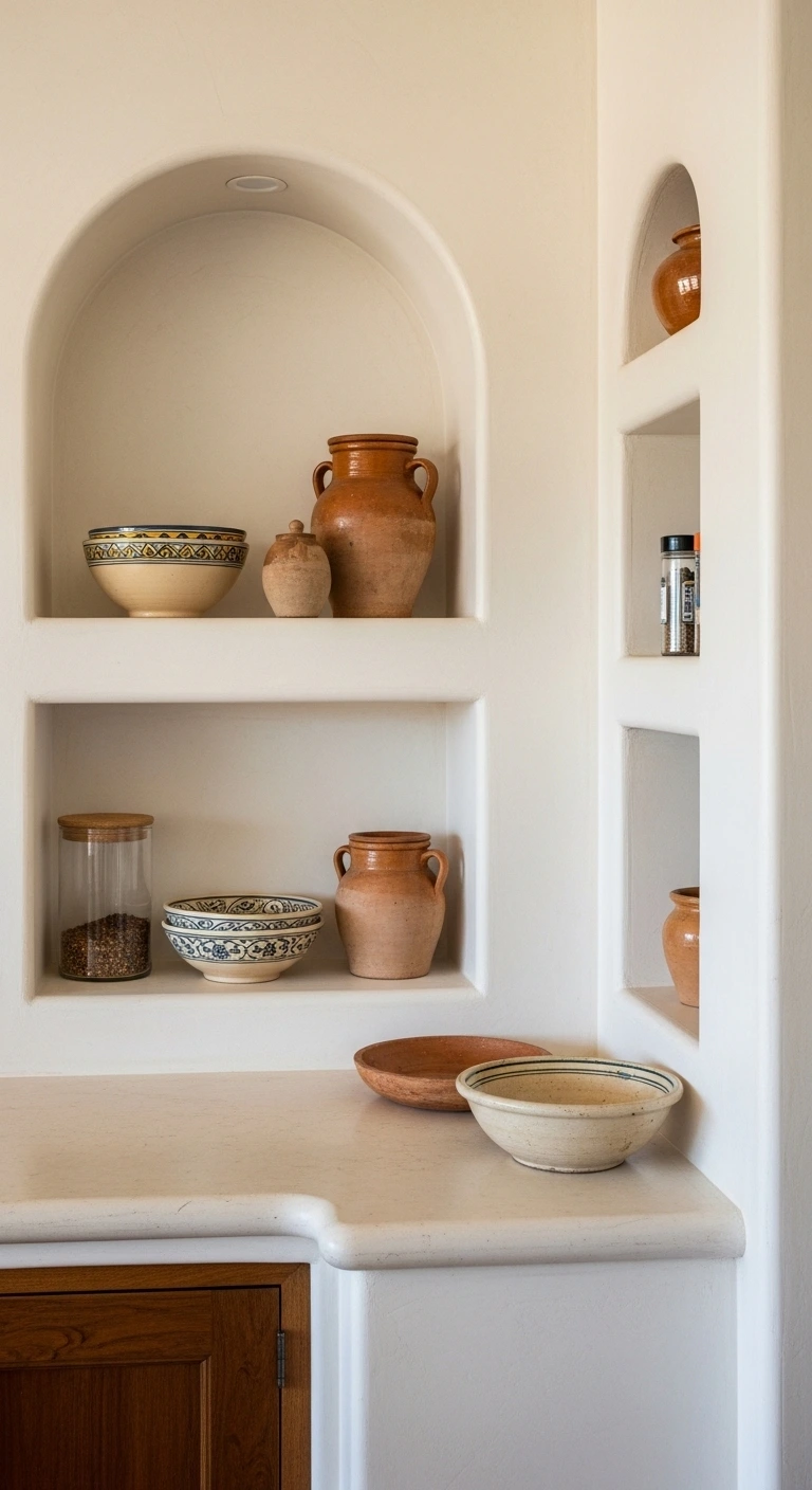 15 Spanish Mediterranean Kitchen Ideas for a Stylish Upgrade 16 Built-In Niches and Storage in Spanish Mediterranean Kitchen
