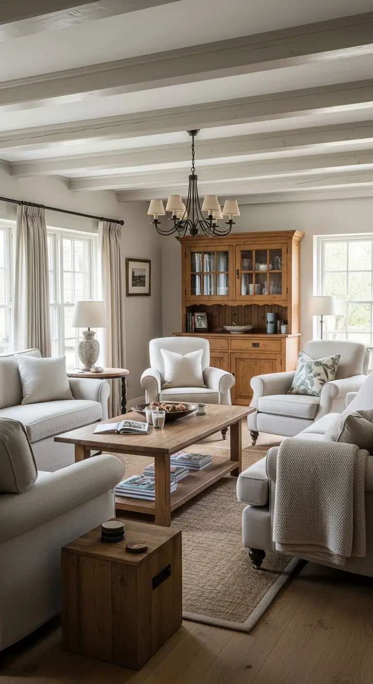 15 Cozy and Lovely Country Living Room Ideas 14 Choose Comfortable Seating for a Lovely Country Living Room