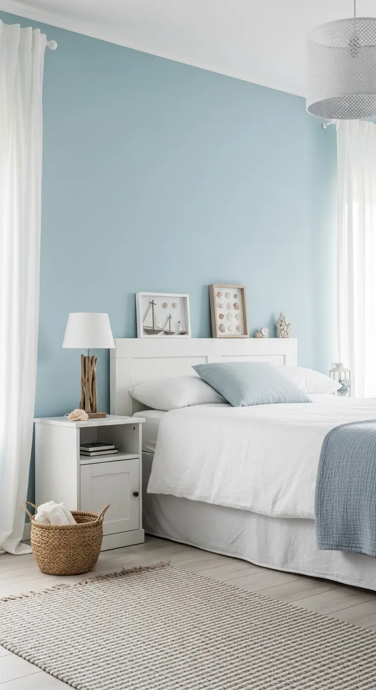 13 Elegant Blue and White Bedroom Ideas 12 Coastal Minimalism