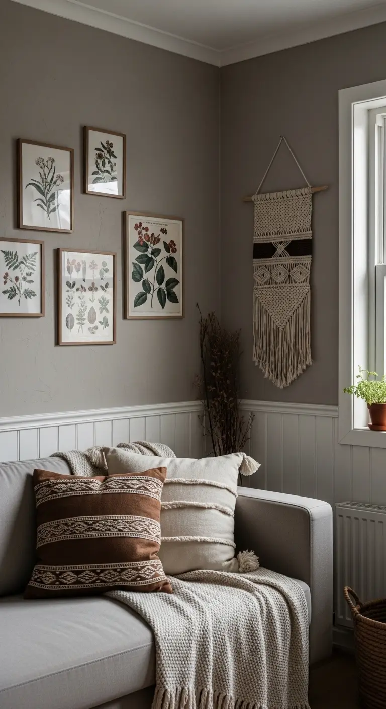 13 Moody Cottage Core Ideas for a Dark and Cozy Aesthetic 12 Create Textured Wall Spaces