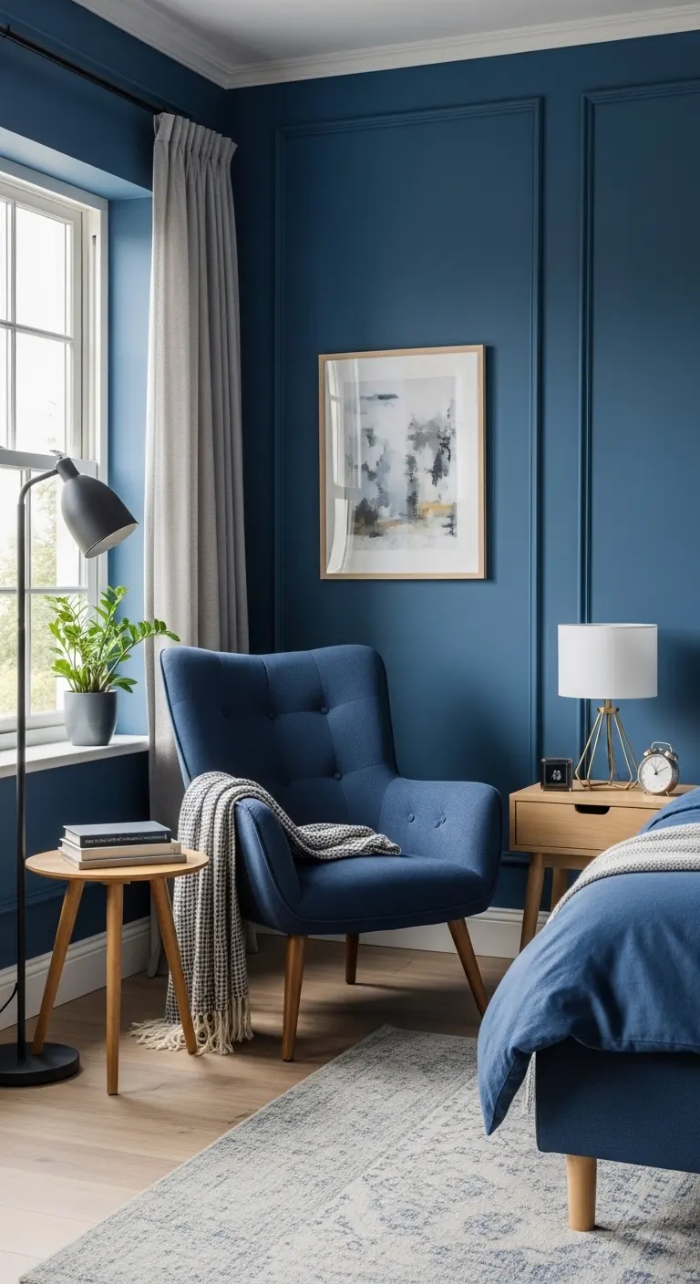 13 Stylish Blue Bedroom Ideas for a Serene Atmosphere 12 Create a Blue Bedroom Reading Nook