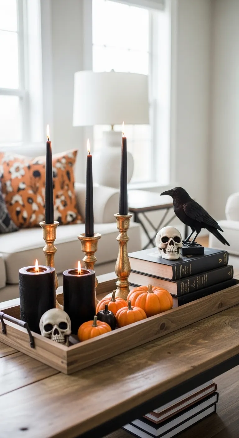 15 Spooky and Fun Halloween Living Room Decor Ideas 11 Decorate Coffee Tables With Halloween Living Room Decor Displays