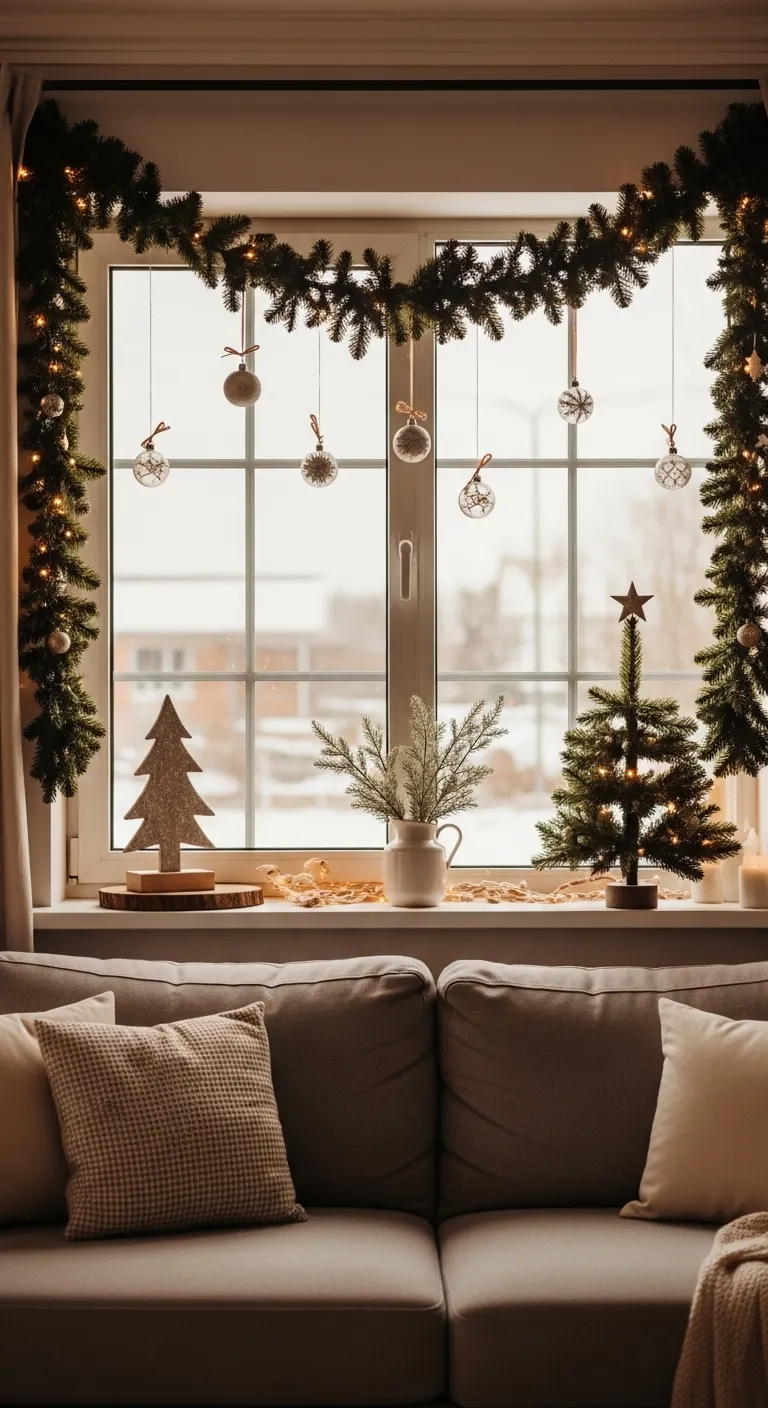 17 Stylish Christmas Living Room Decor Ideas to Try 14 Decorate Windows Creatively