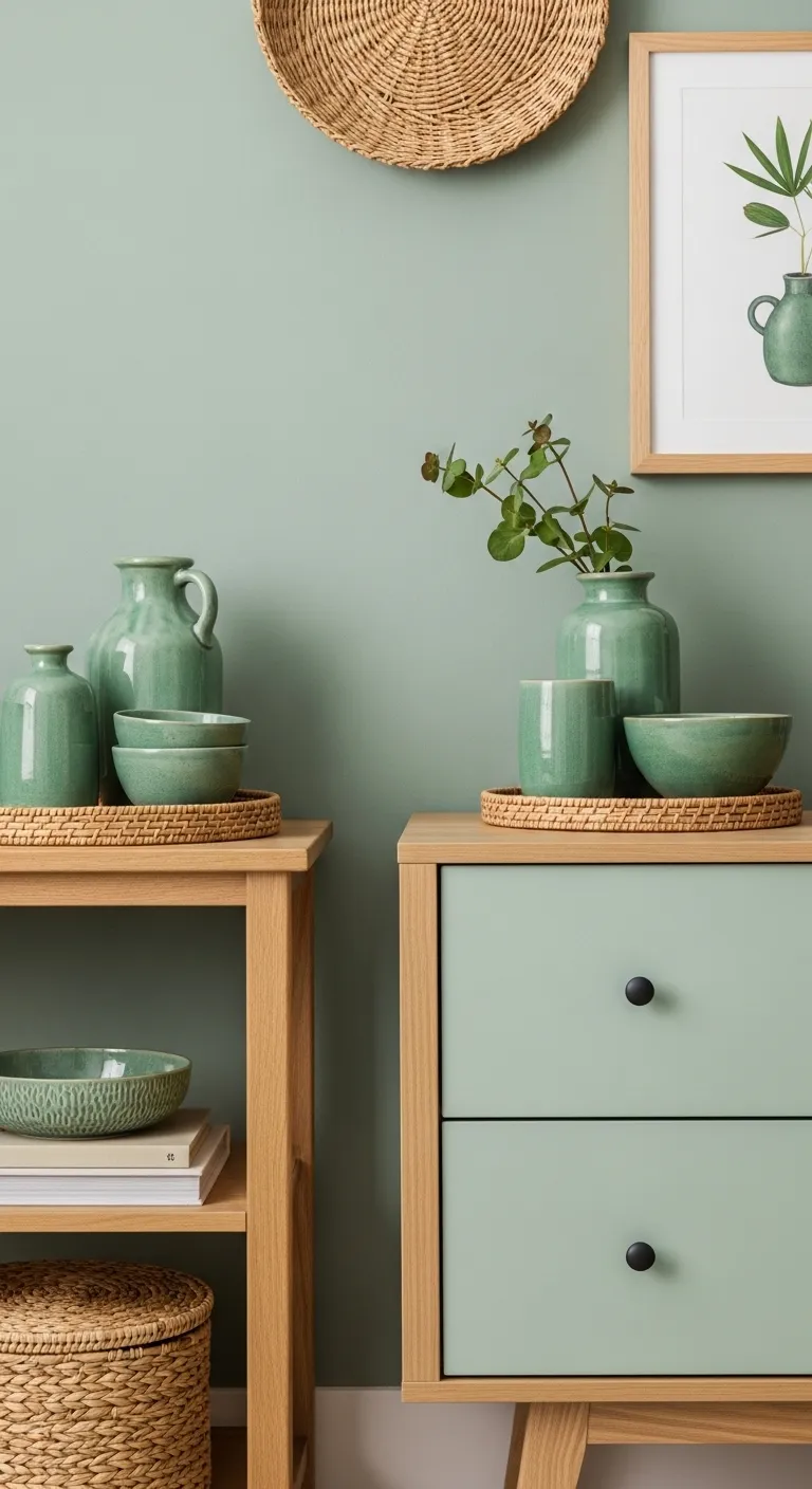 17 Green Boho Bedroom Ideas for a Refreshing Retreat 18 Decorate with Green-Toned Ceramics and Accessories