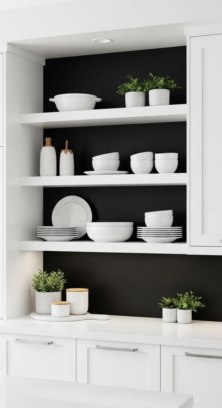 11 Stunning Black and White Kitchen Ideas for a Classic Look 14 Floating Shelves for Airy Monochrome Style