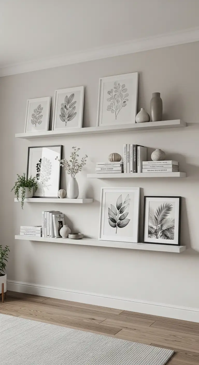 17 Best Wall Art Ideas for a Stunning Living Room Display 10 Floating Shelves for Artistic Displays