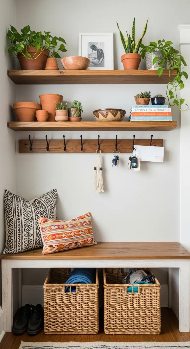 13 Boho Entry Way Ideas to Welcome Guests in Style 16 Functional yet Artistic Shelving