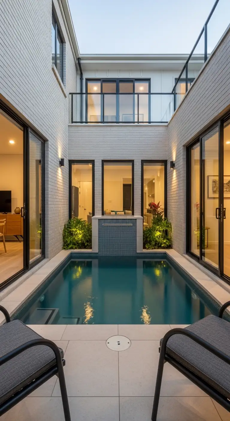 17 Small Backyard Pool Ideas for a Refreshing Escape 13 Go for a Compact Courtyard Pool
