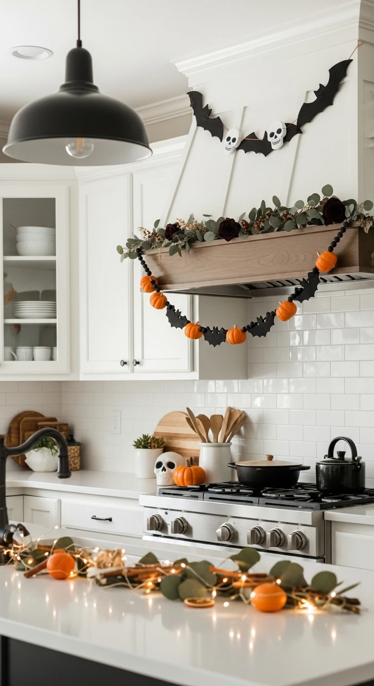 13 Halloween Decor Ideas for Your Kitchen to Set the Spooky Mood 16 Hang a Spooky Kitchen Garland