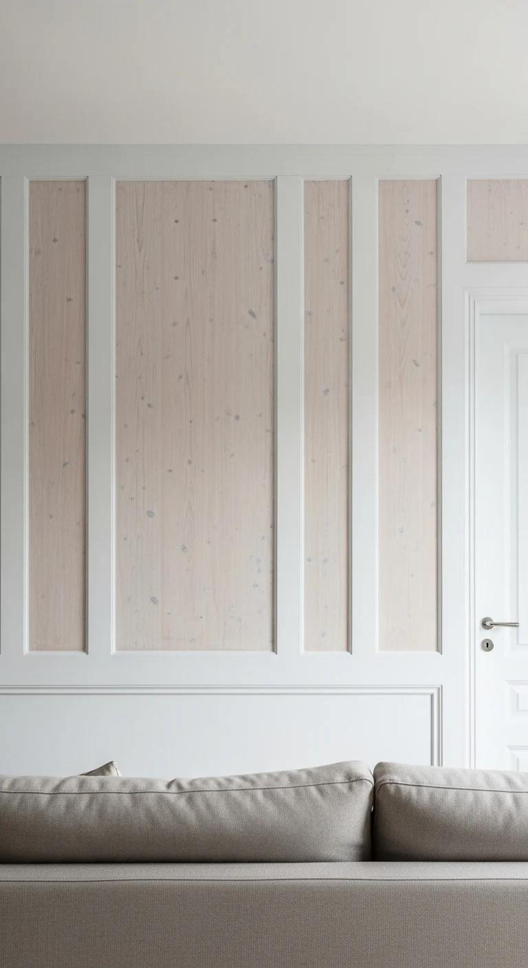 15 Minimalist Scandinavian Living Room Ideas to Try 15 Highlight Walls with Subtle Paneling