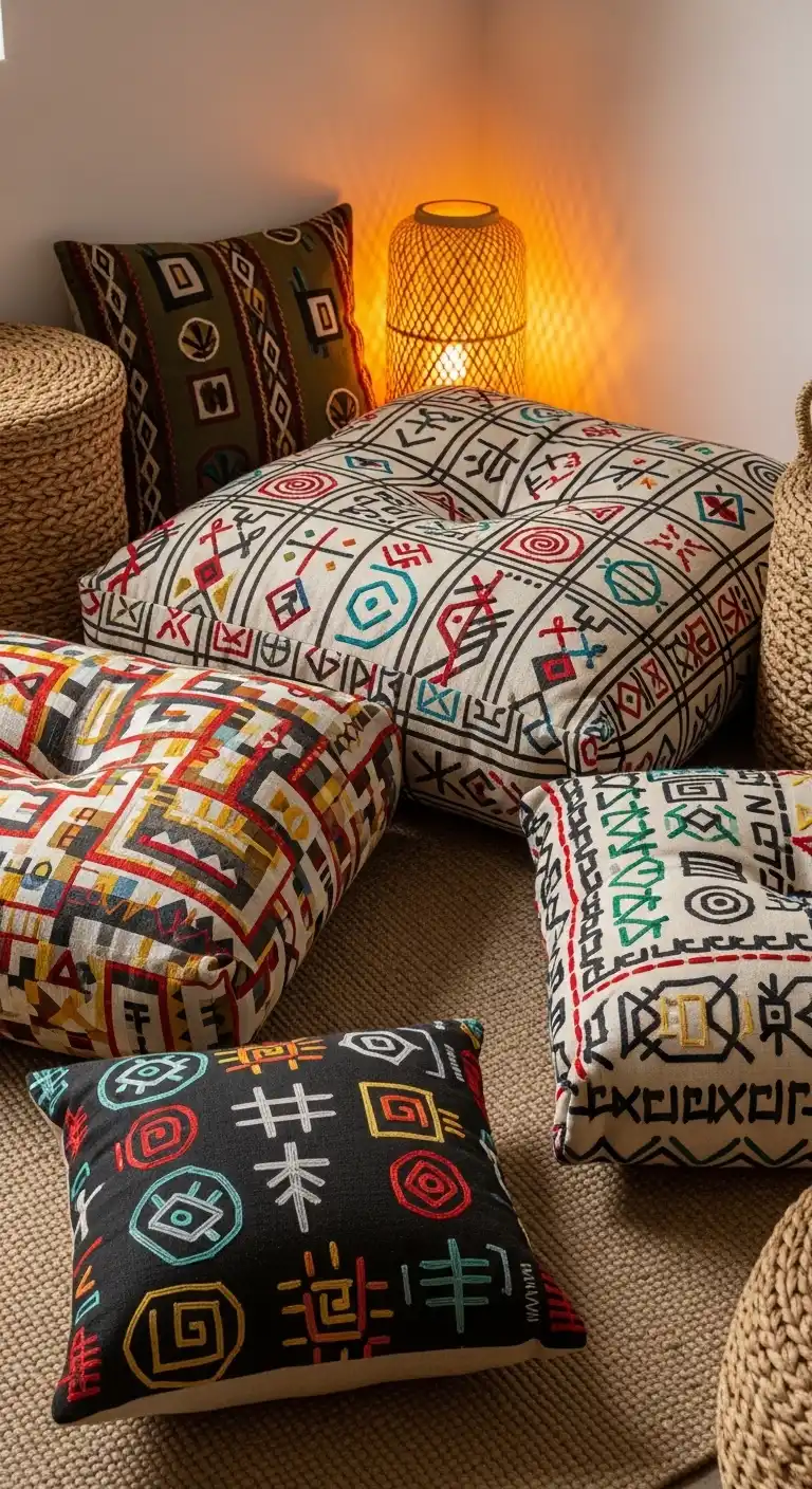 13 Unique Hobo Patterns for a Boho-Chic Look 12 Hobo Patterned Floor Cushions