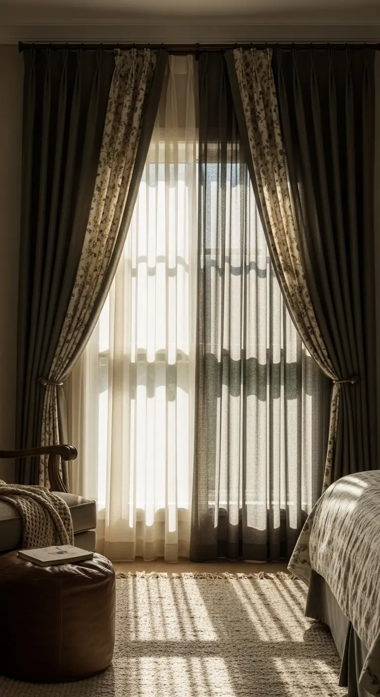 13 Moody Cottage Core Ideas for a Dark and Cozy Aesthetic 13 Incorporate Soft Window Treatments