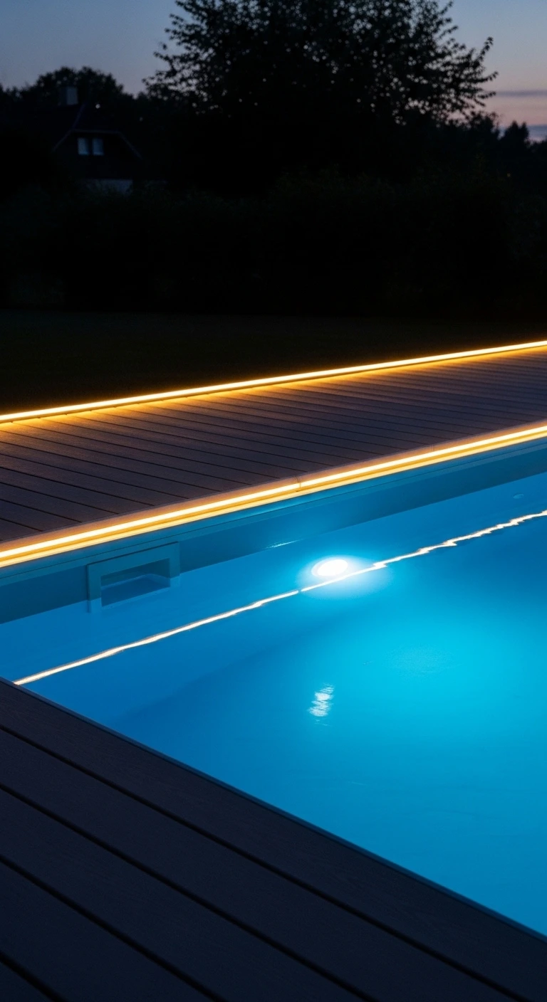 13 Inflatable Pool Deck Ideas to Upgrade Your Outdoor Fun 12 Install LED Lighting