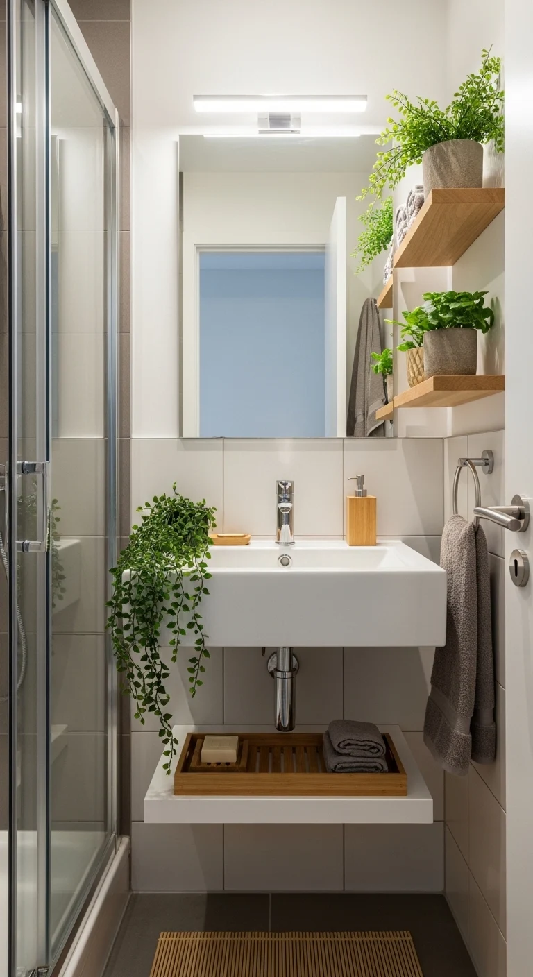 11 Small Bathroom Remodels That Maximize Space 14 Integrate Greenery and Natural Elements