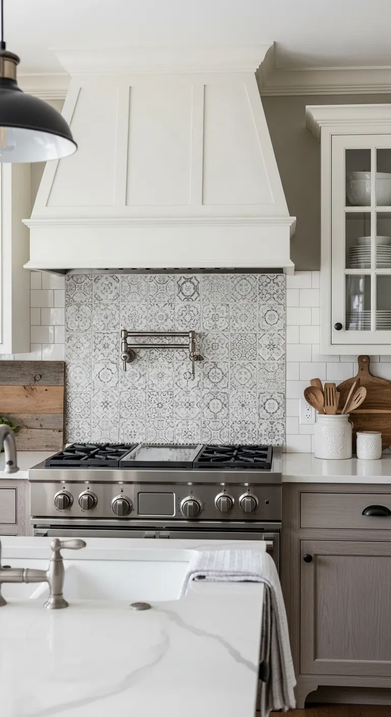 17 Farmhouse Kitchen Decor Ideas for a Rustic Touch 15 Introduce a Statement Backsplash