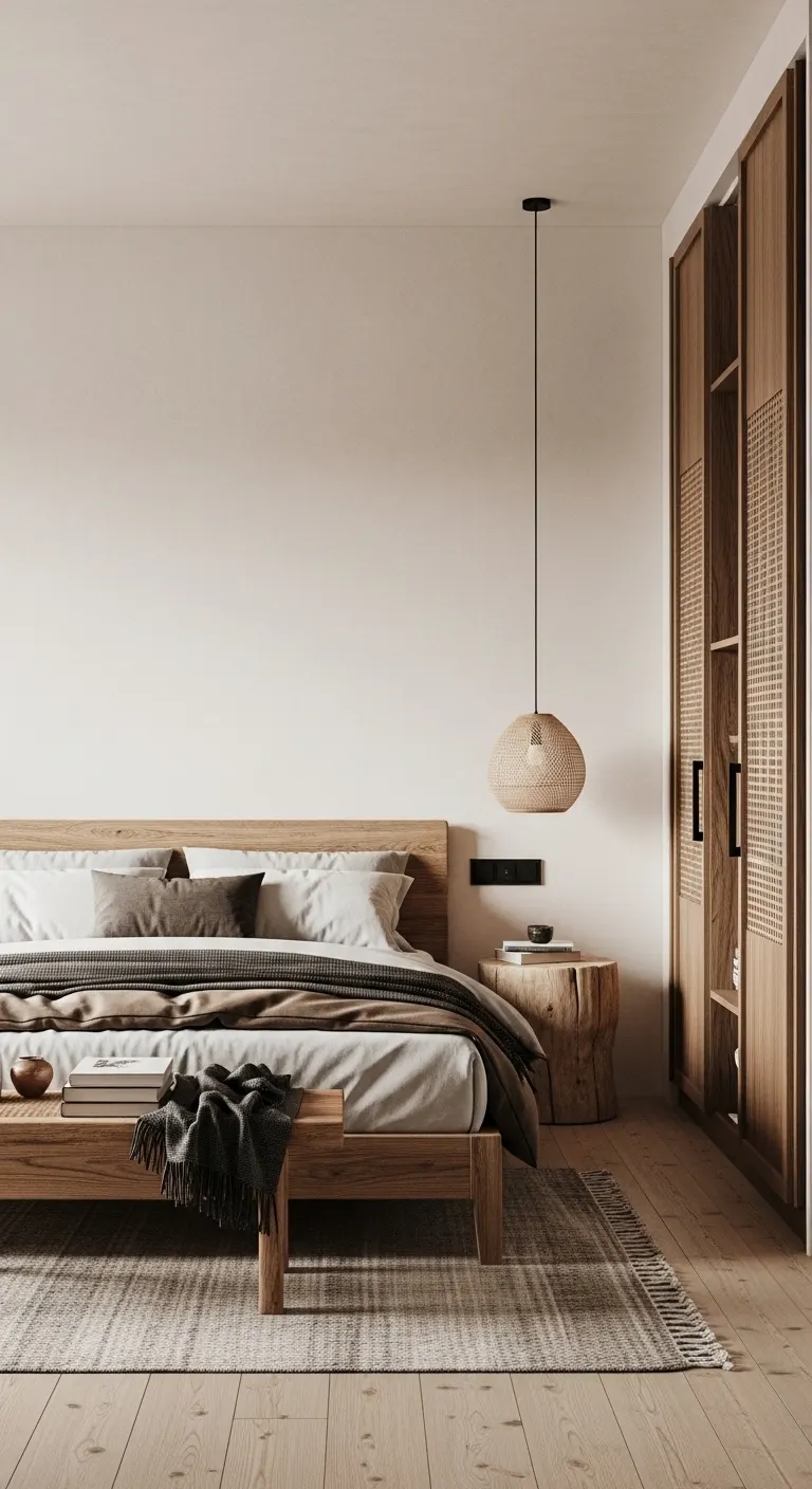 15 Beautiful Earthy Bedroom Decor Ideas for a Natural Look 12 Keep a Minimalist Layout to Highlight Earthy Bedroom Decor