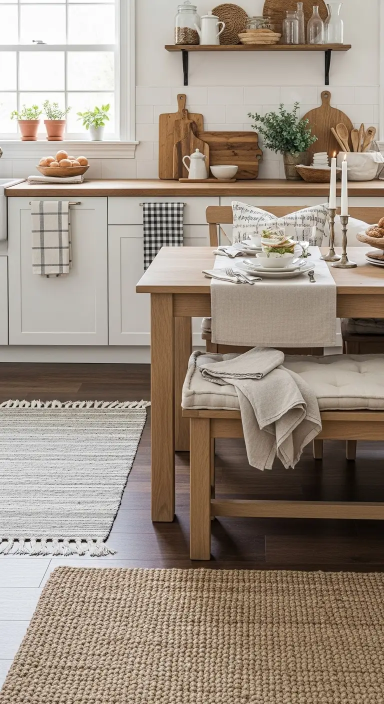 17 Farmhouse Kitchen Decor Ideas for a Rustic Touch 13 Layer Textiles and Soft Furnishings