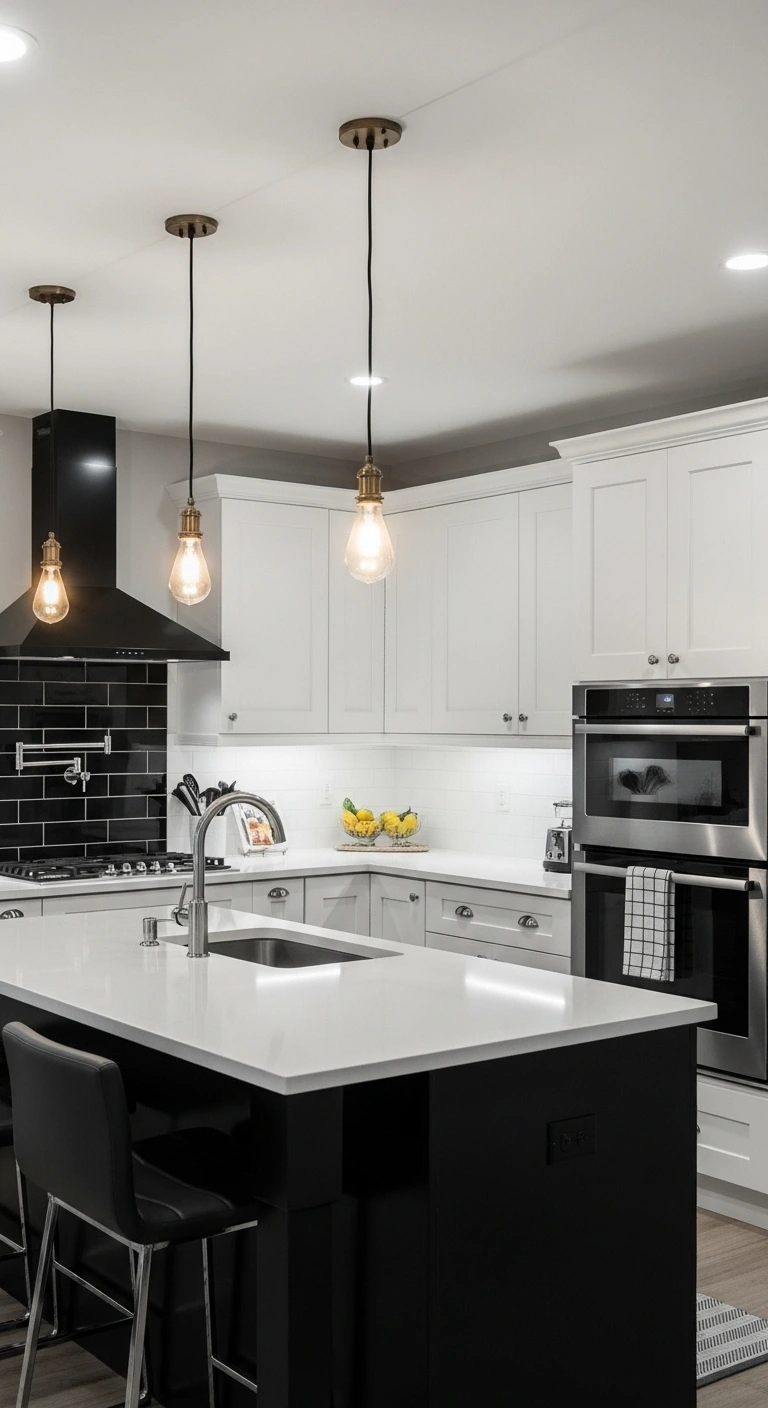 11 Stunning Black and White Kitchen Ideas for a Classic Look 15 Layered Lighting for Mood and Function