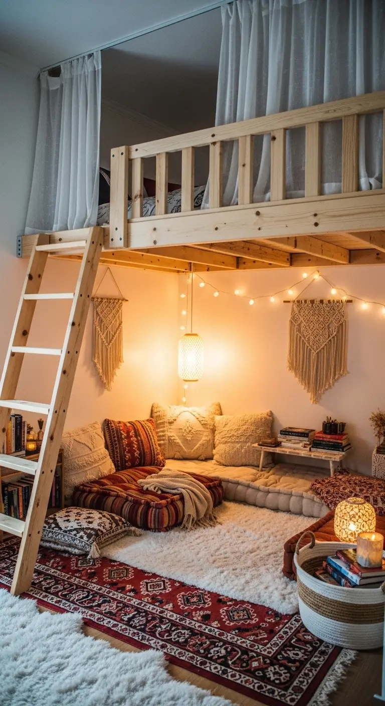 13 Cozy Boho Reading Nook Ideas for Book Lovers 9 Lofted Reading Escape