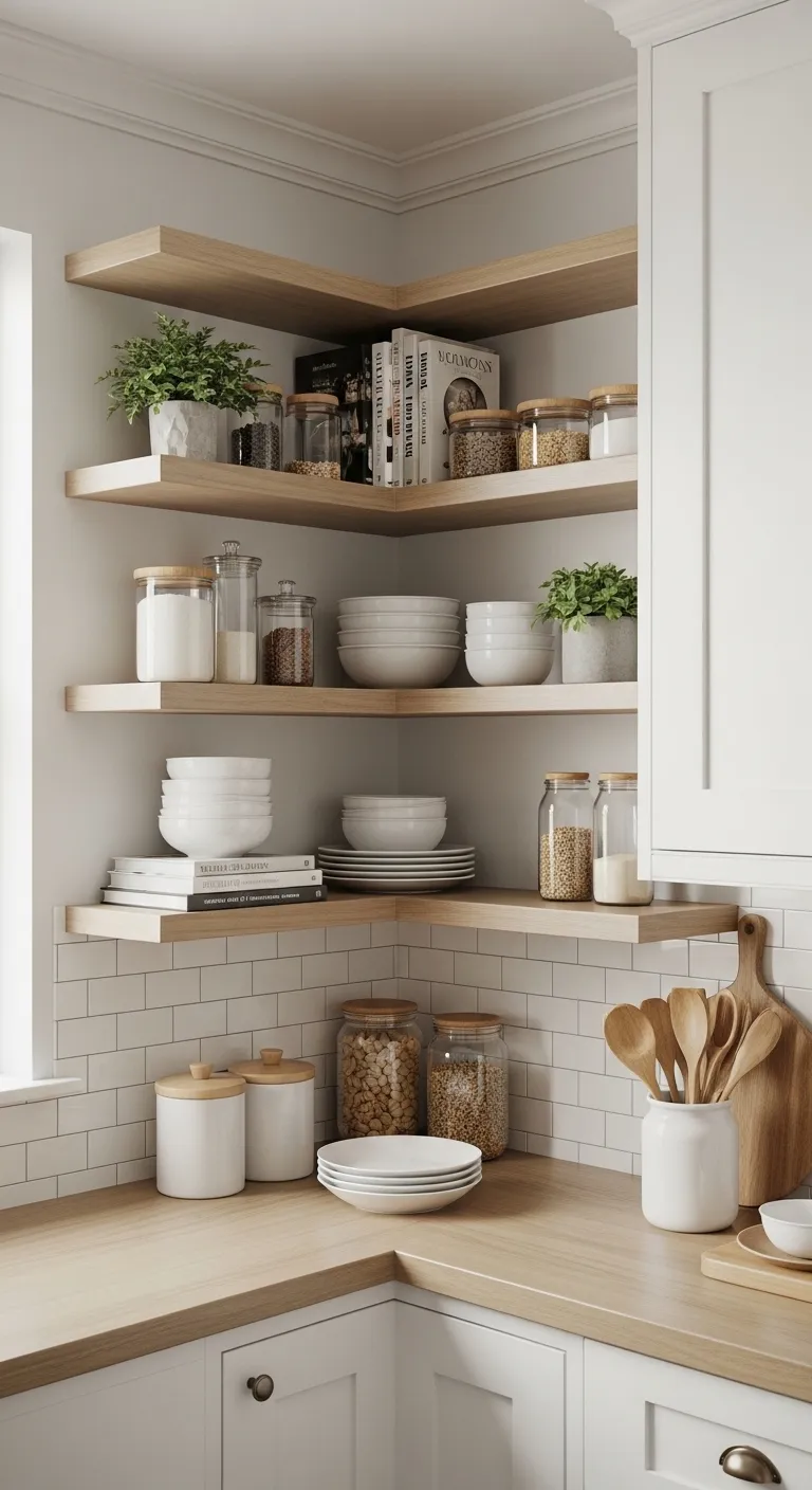 13 Kitchen Open Shelving Ideas for a Chic and Functional Look 15 Maximize Space with Corner Kitchen Open Shelving Solutions