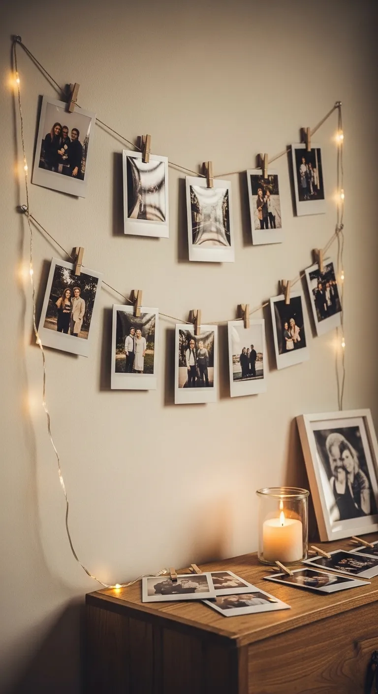 13 Nostalgic DIY Projects to Add Vintage Charm 12 Old School Polaroid Style Photo Display