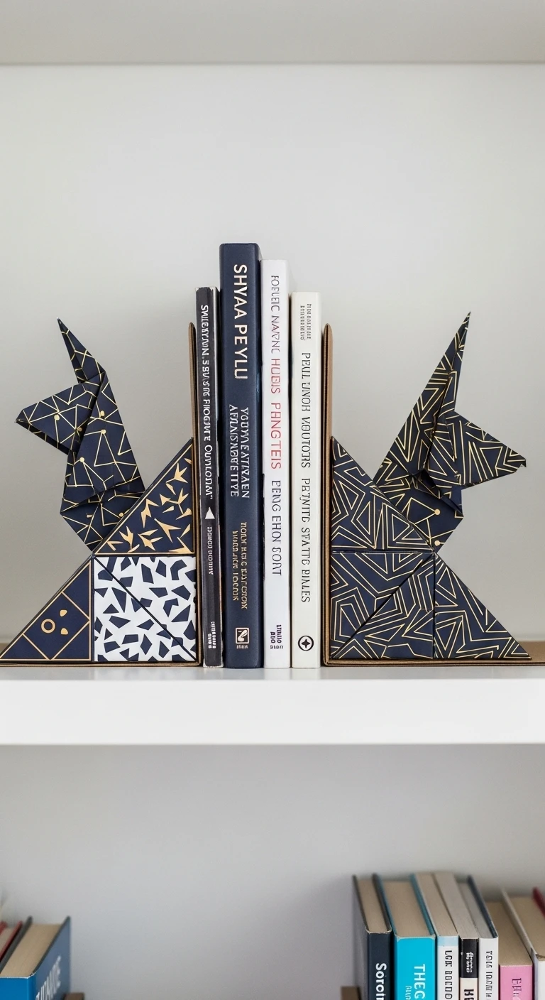 17 Origami Home Decor Ideas for an Artistic Touch 14 Origami Bookends