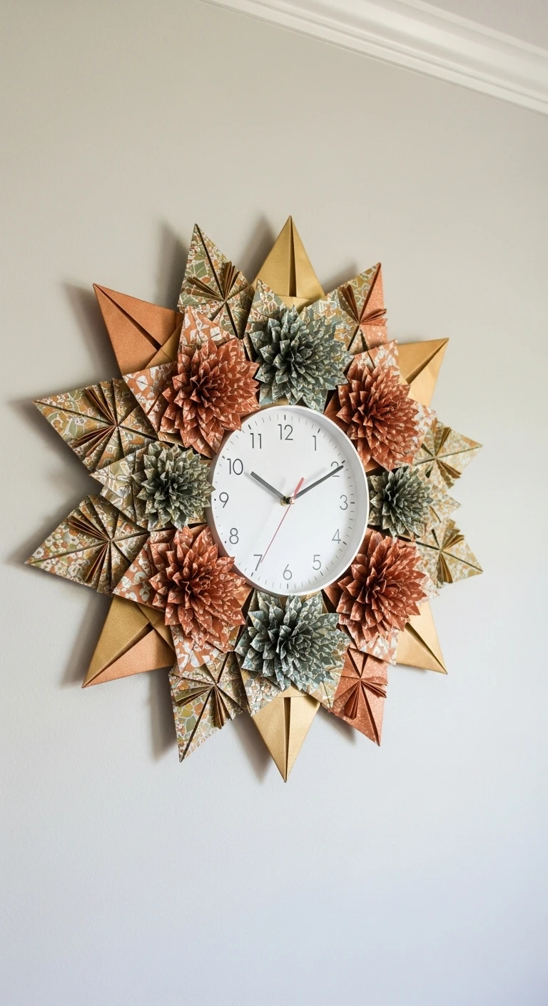 17 Origami Home Decor Ideas for an Artistic Touch 16 Origami Wall Clocks