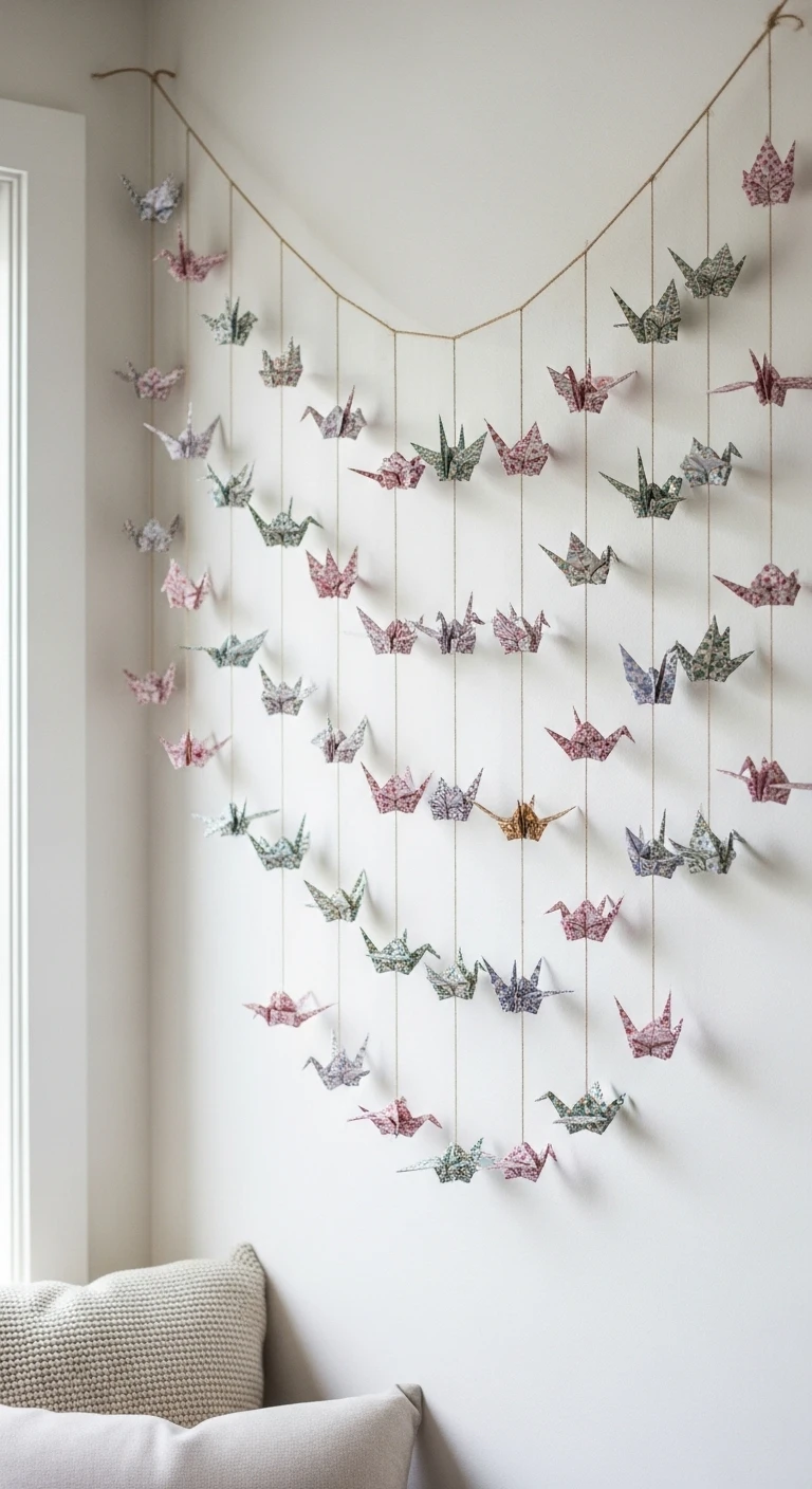 17 Origami Home Decor Ideas for an Artistic Touch 11 Origami Wall Garlands