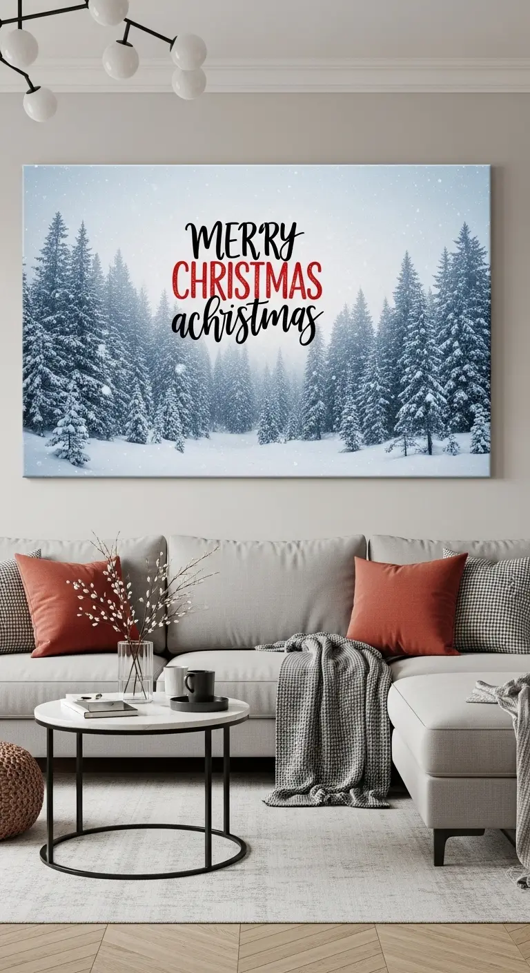 13 Creative Christmas Living Room Wall Decor Ideas 13 Oversized Canvas Art for Bold Christmas Living Room Wall Decor Statements