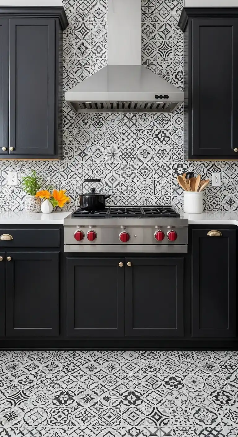 11 Stunning Black and White Kitchen Ideas for a Classic Look 13 Patterned Tiles for Playful Personality